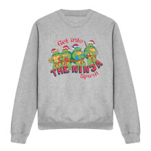 (M, Sport Heather) Teenage Mutant Ninja Turtles Unisex Adult The Ninja Christmas Spirit Sweatshirt