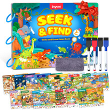 JoyCat Seek & Find Game Books - Preschool Learning Activity for Toddlers & Kids Ages 3-5, Travel Activities Toys for Road Trip Car Airplane, Busy Boo