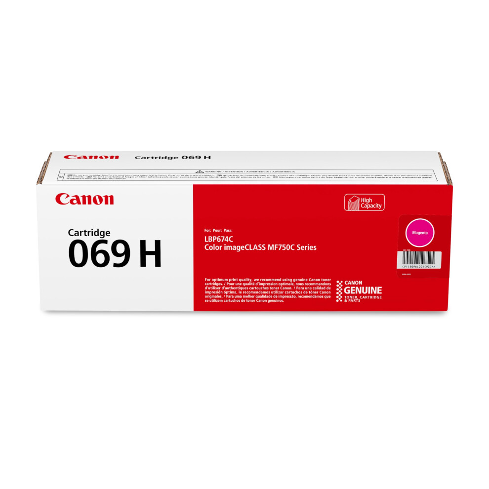Canon 069 Magenta Toner Cartridge, High Capacity, Compatible To Mf753cdw, Mf751cdw And Lbp674cdw Printers Pink