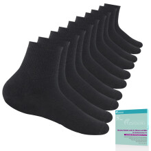 Revosoxs Diabetikersocken für Damen und Herren, 5 Paar, Bambus Viskose, Nahtlose Socken 6-9 9-12 (Schwarz-Medium)