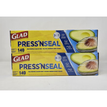 Glad Press'N Seal Meervoudige Afsluitfolie - Lekvrij, Luchtledig & Multisurface - 2 x 140Sq. Ft