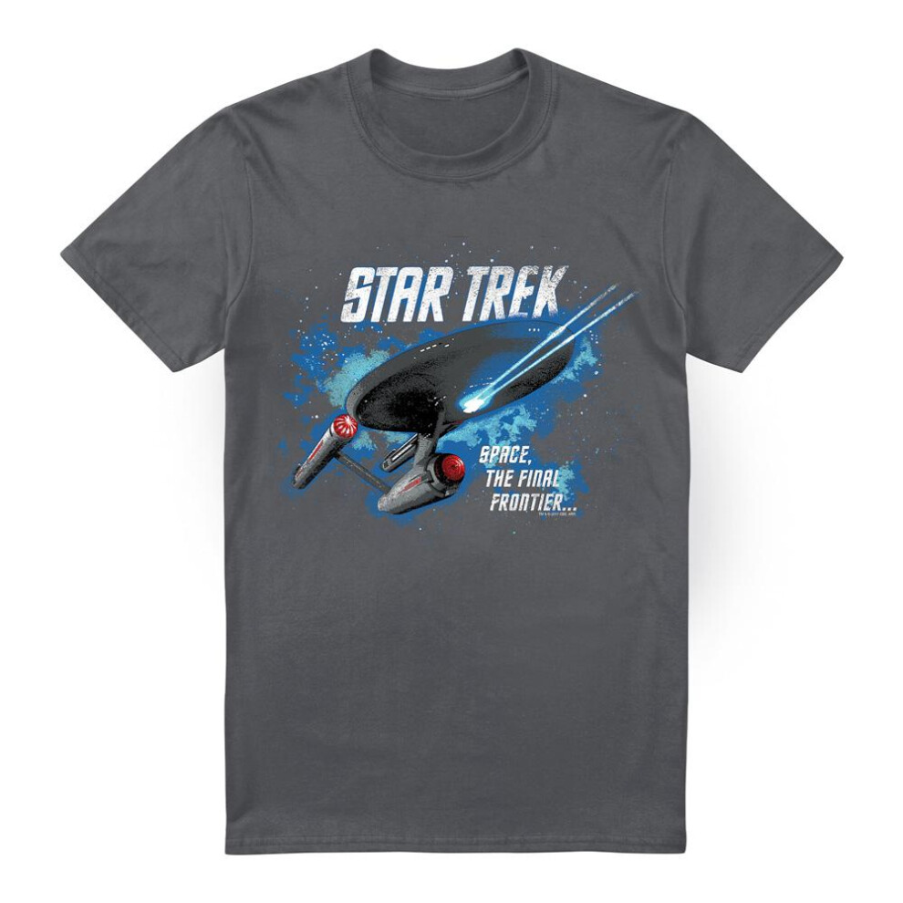 Star Trek (4Xl, Charcoal) Mens The Final Frontier T-Shirt Multicoloured