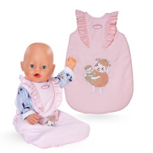 Baby Annabell Sleeping Bag - Pink & floral design - Fits any 36cm & 43cm doll - 100% plastic free packaging doll accessory - Suitable for children ag