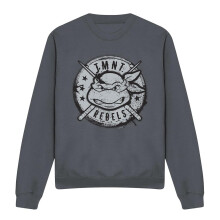 (XL, Charcoal) Teenage Mutant Ninja Turtles Unisex Adult Rebels Distressed Logo Sweatshirt