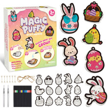 ZHFEIIRU 3D Art Kit, Aqua Puffs Princesses, Mess-Free Painting Craft for Girls & Boys, DIY Color Inflate Activity, Travel Toys & Creative Gifts for G