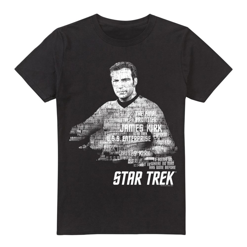 Star Trek (Xxl, ) Mens Words Captain Kirk T-Shirt Black
