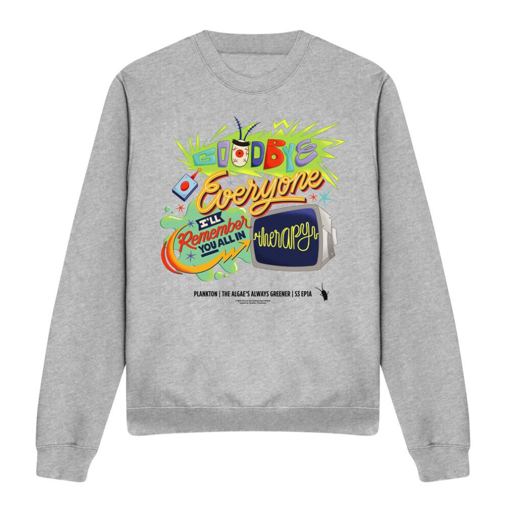 Spongebob Squarepants (Xl, Sport Heather) Unisex Adult Therapy Plankton Sweatshirt Multicoloured