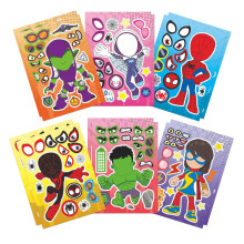 12 Sheets DIY Stickers for Kids,Make Your Own Personalized Cartoon Stickers for Kids,Match Make a Face Art Crafts Suitable for Birthday Party Supplie