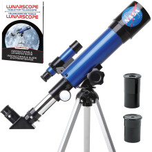 NASA Lunar Telescope for Kids – 90x Magnification, Includes Two Eyepieces, Tabletop Tripod, and Finder Scope- Kids Telescope for Astronomy Beginners
