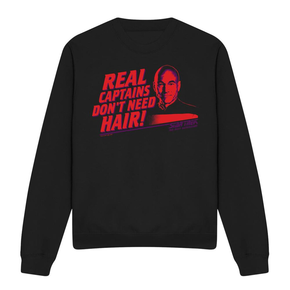 Star Trek (M, ) Unisex Adult Real Captain Sweatshirt Black