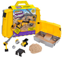 Kinetic Sand, Construction Site Folding Sandbox Playset with Vehicle and 907g, for Kids Aged 3 and Up