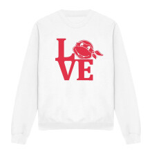 (S, White) Teenage Mutant Ninja Turtles Unisex Adult Love Valentine's Day Sweatshirt