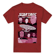 (L, Cardinal) Star Trek Mens Captain & Crew T-Shirt