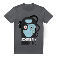 (4XL, Charcoal) Star Trek Mens Assimilate or Die T-Shirt