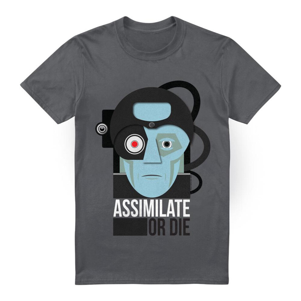 Star Trek (4Xl, Charcoal) Mens Assimilate Or Die T-Shirt Multicoloured