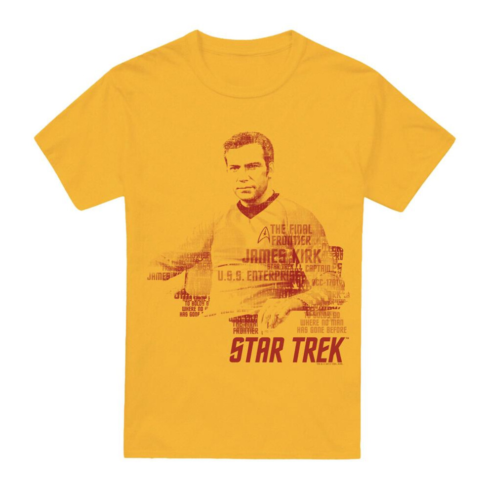 Star Trek (3Xl, ) Mens Words Captain Kirk T-Shirt Gold