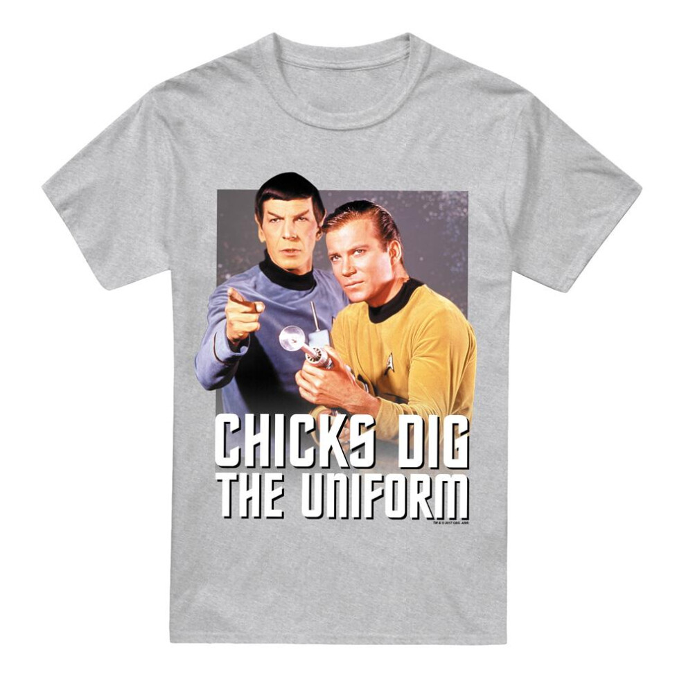 Star Trek (3Xl, Sport Heather) Mens Chicks Dig T-Shirt Multicoloured