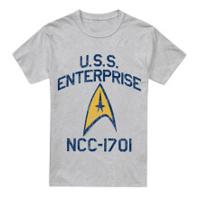 (3XL, Sport Heather) Star Trek Mens Collegiate Arch T-Shirt