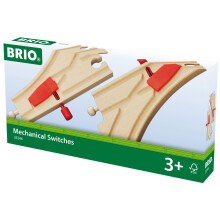 BRIO 33344 Mechanical Switches Wooden Train Track for Kids Age 3 Years Up - Compatible with all BRIO Railway Sets & Accessories, Multicoloured