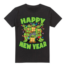 (XXL, Black) Teenage Mutant Ninja Turtles Mens Group New Year T-Shirt