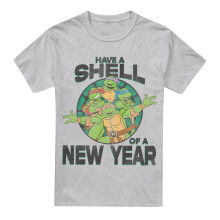(S, Sport Heather) Teenage Mutant Ninja Turtles Mens Shell Of A New Year T-Shirt