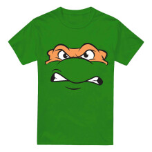 (L, Kelly Green) Teenage Mutant Ninja Turtles Mens Angry Michelangelo T-Shirt