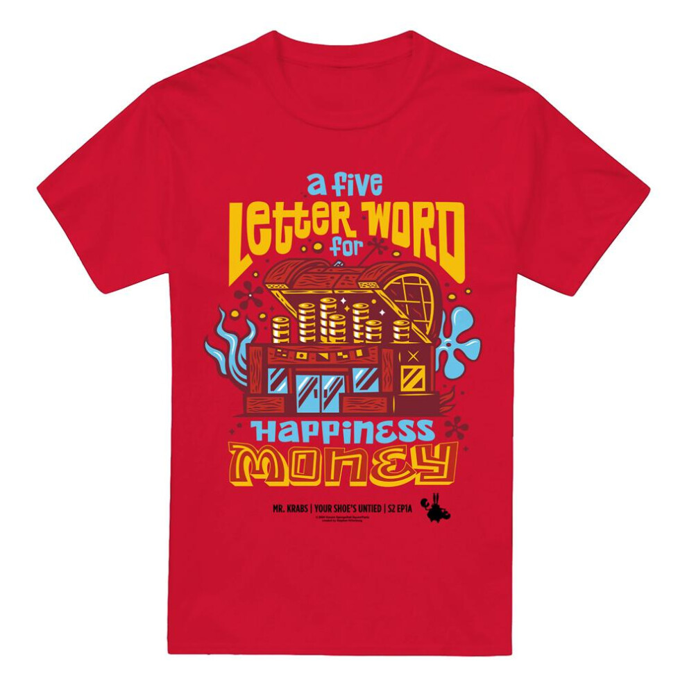 Spongebob Squarepants (S, Red) Mens Money Mr Krabs T-Shirt