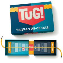 Tug! - Trivia Tug-of-War Game | 50:50 Questions | Fun Adults & Kids Family Card Game | Stocking Filler | Party Board Games for Birthday | Travel Game