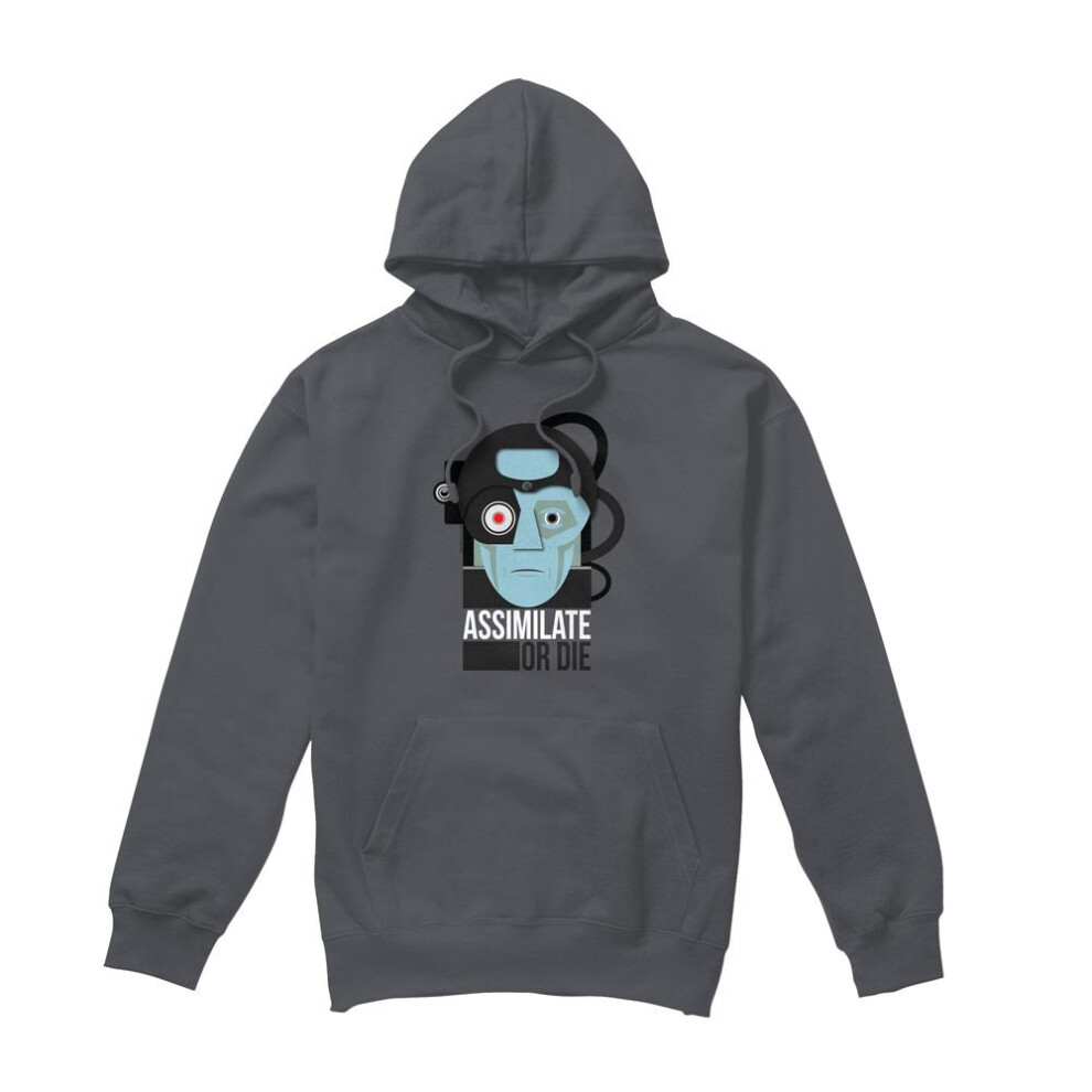 Star Trek (S, Charcoal) Mens Assimilate Or Die Hoodie Multicoloured