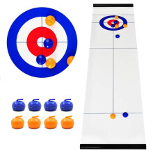 MEETOZ Tabletop Curling Game, Portable Team Board Games,Tabletop Curling Game for Kids, Adults & Family, Come with 16 Tabletop Curling Stones. Easy t