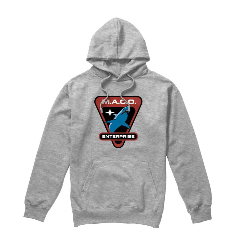 Star Trek (S, Sport Heather) Mens Maco Patch Hoodie Multicoloured