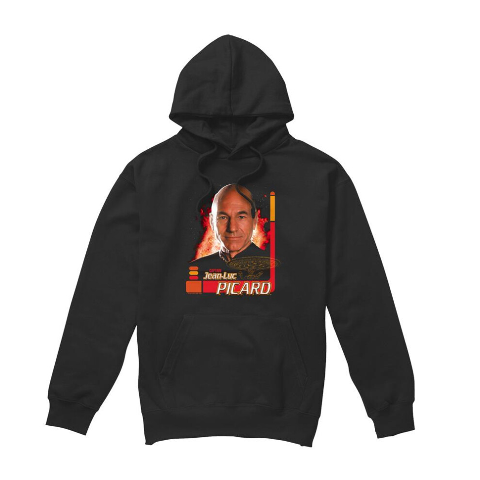 Star Trek (L, ) Mens Jean-Luc Picard Hoodie Black