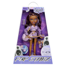 Bratz Pop Starz Sasha - Fashion Doll with Collectable Charm, Outfit and Music Accessories, Purple