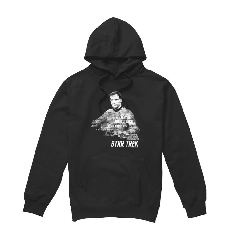 Star Trek (Xl, ) Mens Words Captain Kirk Hoodie Black