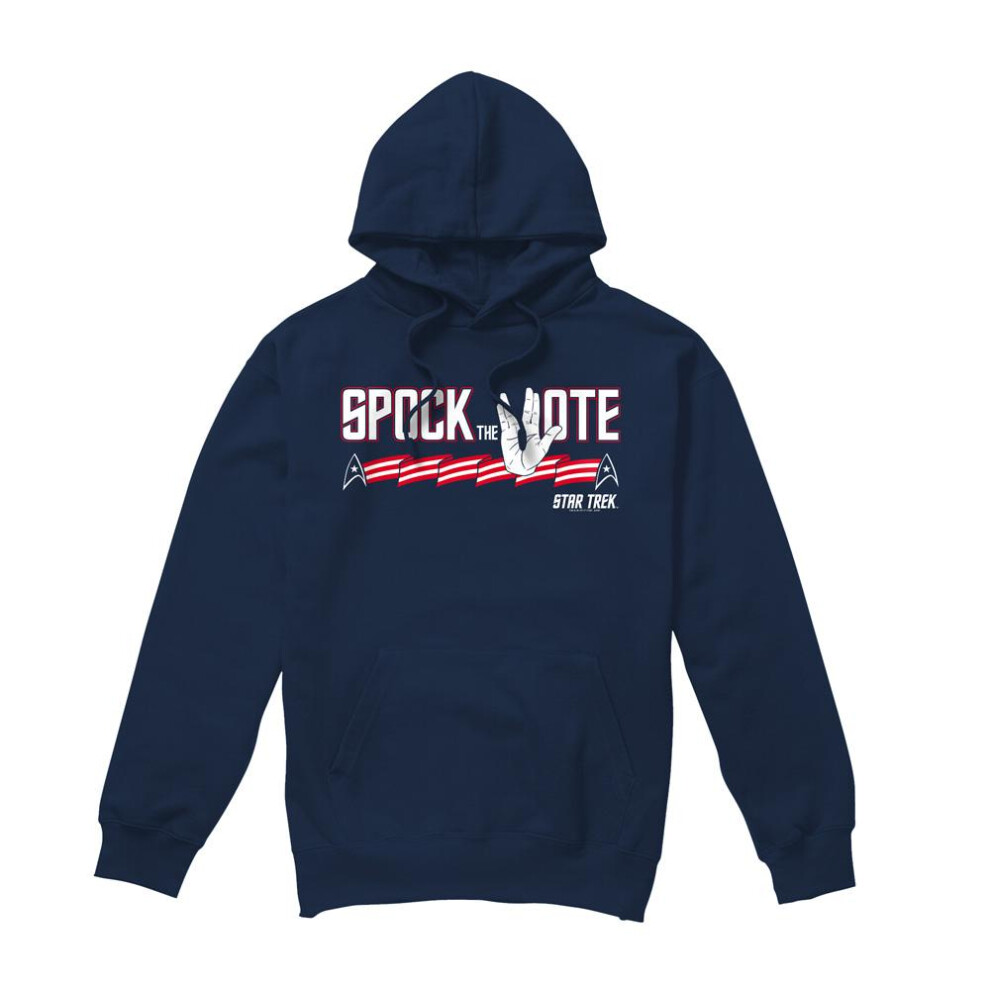 Star Trek (L, Navy) Mens Spock The Vote Hoodie Blue,Multicoloured