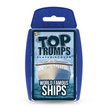 Top Trumps World Famous Ships Classic Card Game, learn facts about tankers, yachts and cruise ships including Allure of the Seas, Titanic and Brittan