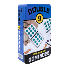 University Games Front Porch Classics Double 9 Dominoes in a Tin, Multicolor