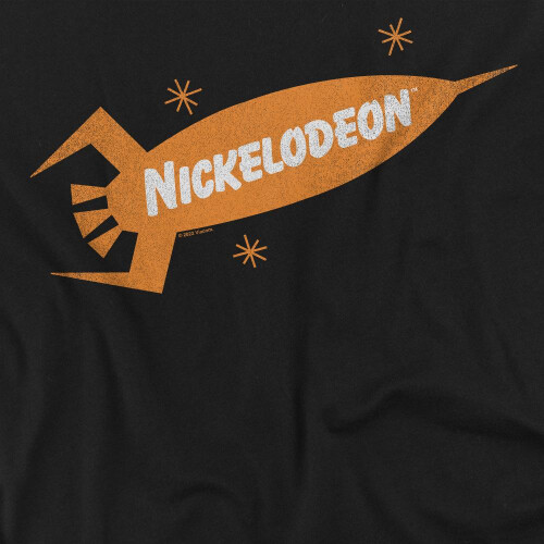 Nickelodeon (S, Black) Nickelodeon Mens Retro Rocket Logo T-Shirt 1