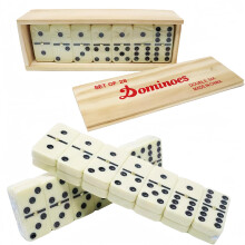 yayafunfun Dominoes Set for Adults and Children, Double Six Traditional Dominoes, 28 Pieces Retro Classic Domino Set in Wooden Box, Perfect for Chris