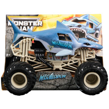 Monster Jam, Official Megalodon Monster Truck, Collector Die-Cast Vehicle, 1:24 Scale, Kids' Toys for Boys and Girls Aged 3 and up, Blue