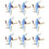 9Pièces Broches Grues Métal Multi Usage Décor Hommes 9