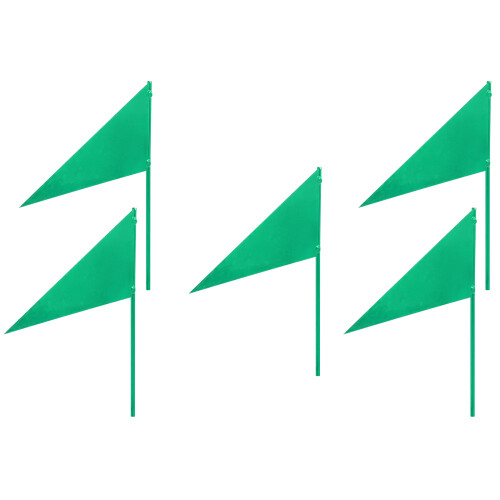 5Pièces Drapeaux Reutilisables Fer Verts Marqueurs Terrain