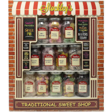 Stockley's Pick and Mix Sweets Collection Box - 12 x 90g Old Fashioned Sweet Jars - Novelty Shop Window Box - Soft & Hard Boiled Sweets