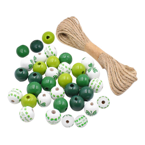 3Ensembles Perles Spacer Bois Vert Pour Décorations DIY Festives
