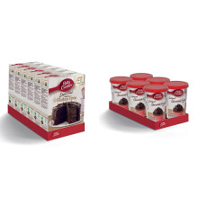 Betty Crocker Gluten Free Devil's Food Chocolate Cake Mix 425g (Pack of 6) & Chocolate Fudge Icing 400g (Pack of 6)