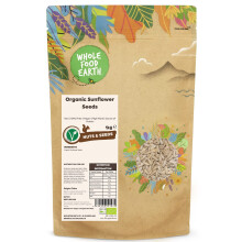 Wholefood Earth Organic Sunflower Seeds 1kg Raw | GMO Free | Vegan | High Fibre | Source of Protein | Certified Organic