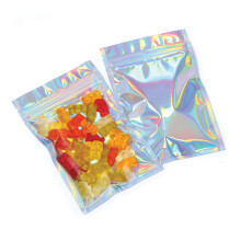 Buste Mylar con Ziplock 4 x 6" | 100 Buste | Olografico Arcobaleno | Buste Termosaldabili per Cibo e Medicine
