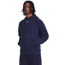 Sudadera con capucha Rival Fleece para hombre de Under Armour, (410) Midnight Navy / / Blanco, 3X-Large Alto