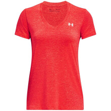Under Armour Womens Tech V-Neck Twist Short-Sleeve T-Shirt, (629) Beta/Pomegranate/Metallic Silver, Small