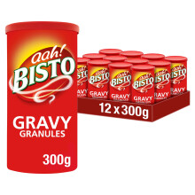 Bisto Flavoursome & Delicious Beef Gravy Granules for Hearty Family Mealtimes, 300 g Drum (Pack of 12)